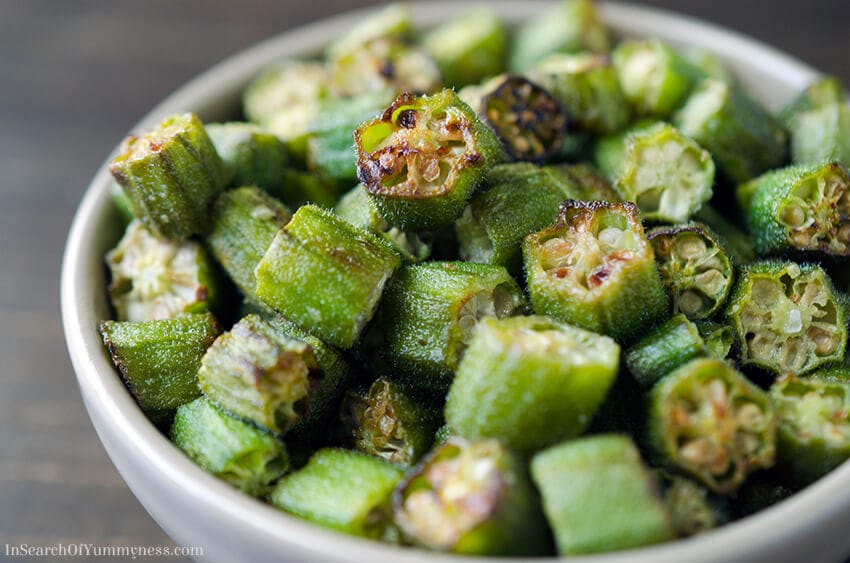 Roasted Okra Recipe In Search Of Yummy Ness