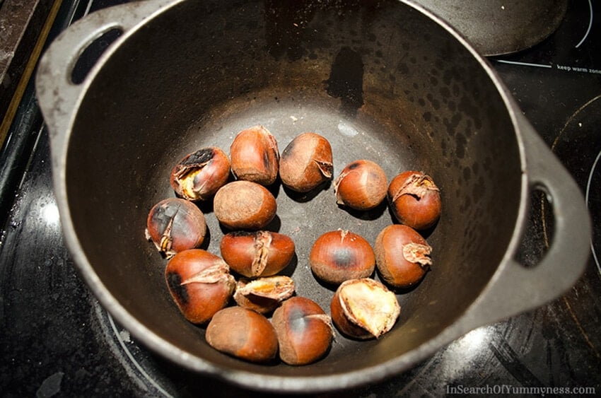 Roasting chestnuts on the stovetop | InSearchOfYummyness