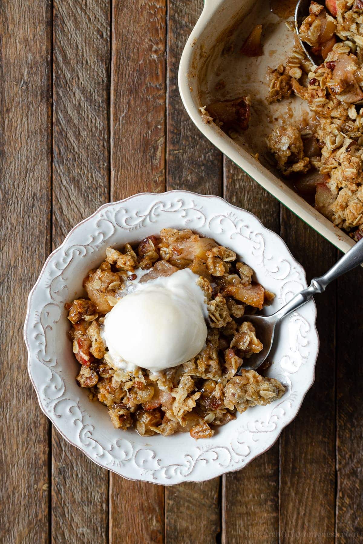 Easy Apple Crisp {Oat & Pecan Topping} - FeelGoodFoodie