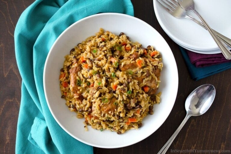 Trinidad Pelau with Chicken and Pigeon Peas In Search Of Yummyness