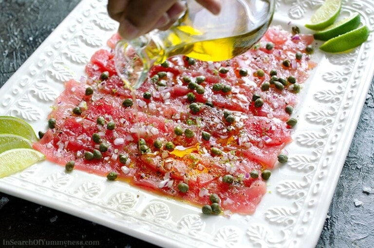 Tuna Carpaccio with Lime In Search Of Yummyness