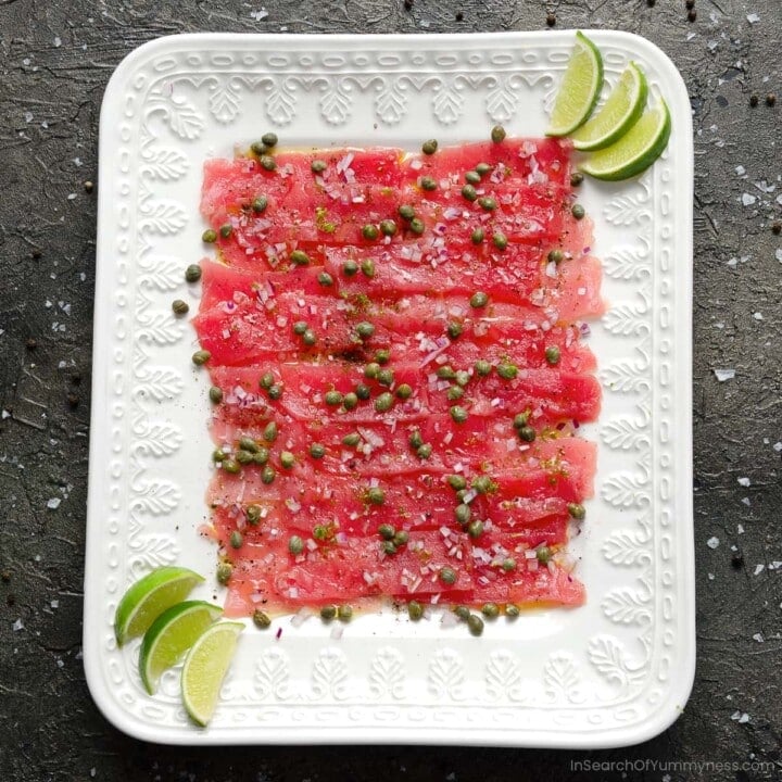 Tuna Carpaccio with Lime In Search Of Yummyness