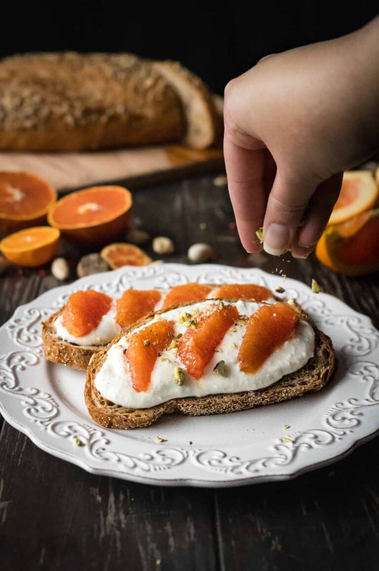 Bellwether Ricotta Toast Honey Ricotta Toast with Citrus | In Search Of Yummy-ness