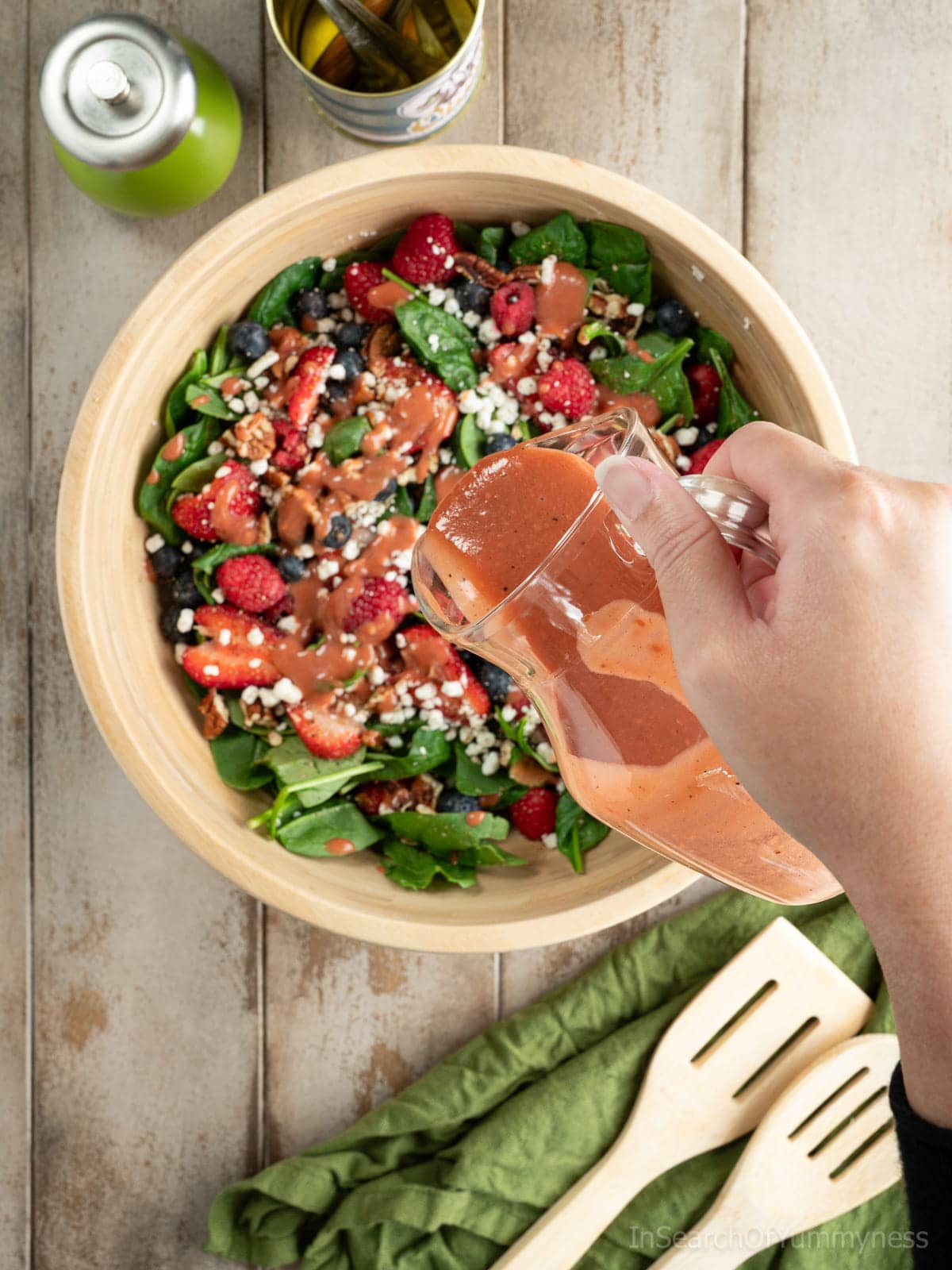 Berry Spinach Salad with Raspberry Vinaigrette | In Search Of Yummy-ness